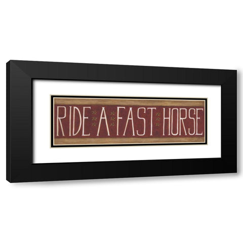 Ride a Fast Horse Black Modern Wood Framed Art Print with Double Matting by Shamp, Cindy