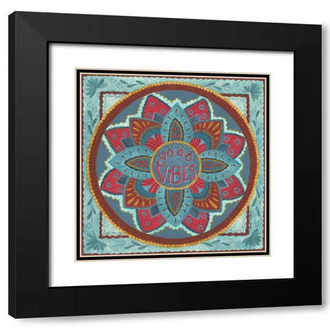 Good Vibes Black Modern Wood Framed Art Print with Double Matting by Shamp, Cindy