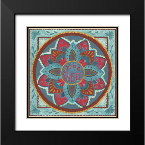 Good Vibes Black Modern Wood Framed Art Print with Double Matting by Shamp, Cindy