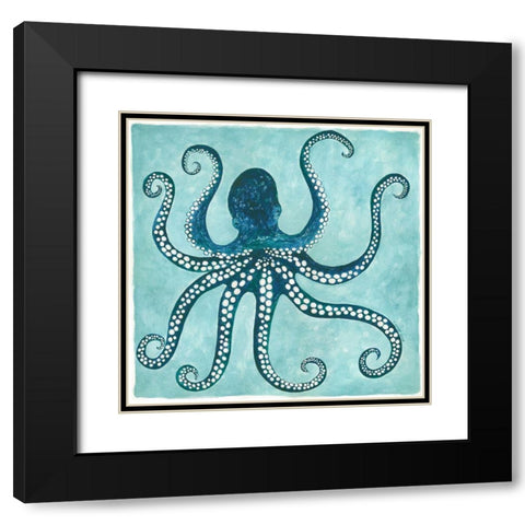Octopus Black Modern Wood Framed Art Print with Double Matting by Shamp, Cindy