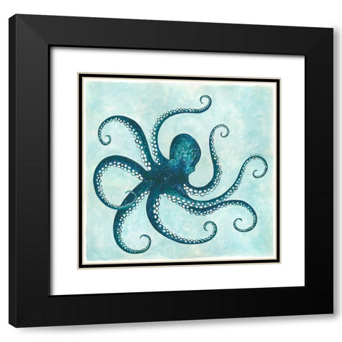 Octopus II Black Modern Wood Framed Art Print with Double Matting by Shamp, Cindy