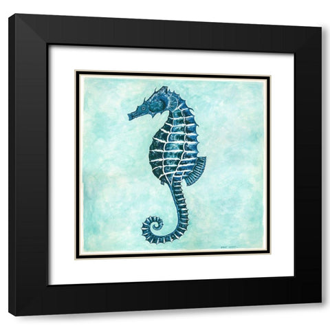 Seahorse Black Modern Wood Framed Art Print with Double Matting by Shamp, Cindy