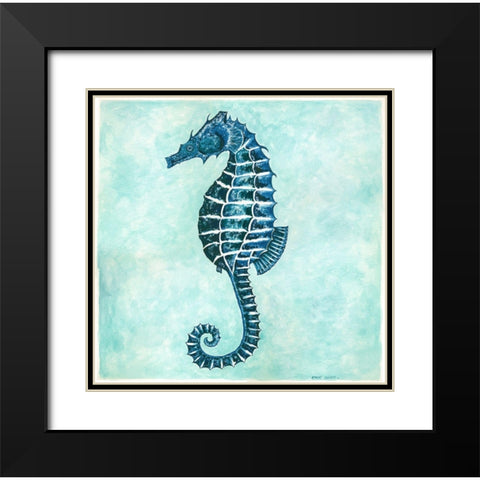 Seahorse Black Modern Wood Framed Art Print with Double Matting by Shamp, Cindy