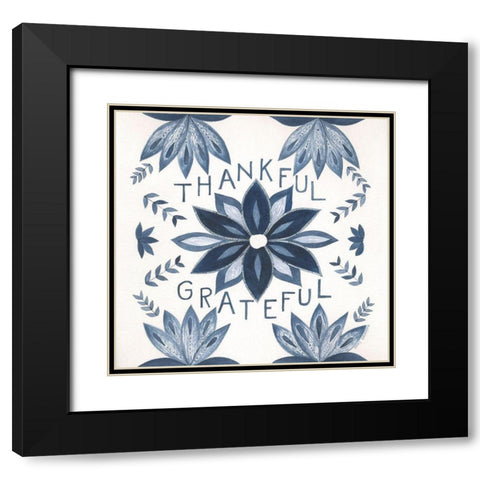 Thankful, Grateful Black Modern Wood Framed Art Print with Double Matting by Shamp, Cindy