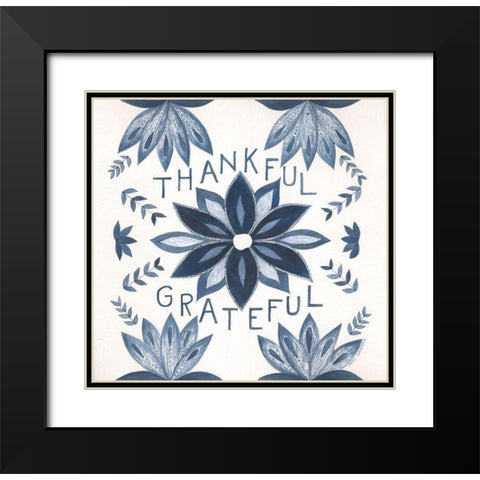 Thankful, Grateful Black Modern Wood Framed Art Print with Double Matting by Shamp, Cindy