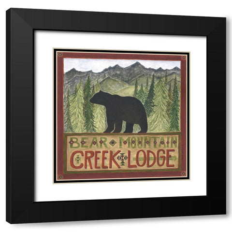 Bear Mountain Creek Lodge Black Modern Wood Framed Art Print with Double Matting by Shamp, Cindy