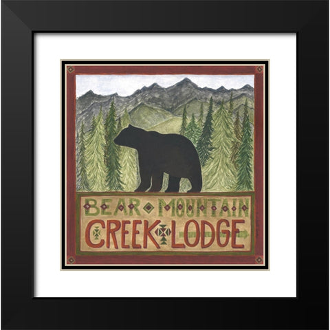Bear Mountain Creek Lodge Black Modern Wood Framed Art Print with Double Matting by Shamp, Cindy