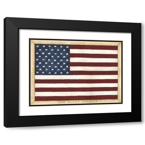 God Bless America Black Modern Wood Framed Art Print with Double Matting by Shamp, Cindy