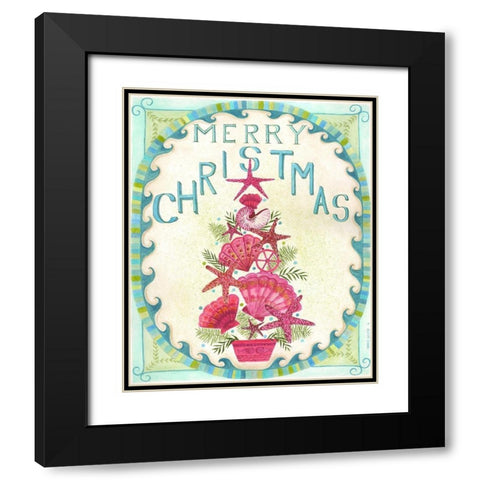 Merry Coastal Christmas Black Modern Wood Framed Art Print with Double Matting by Shamp, Cindy
