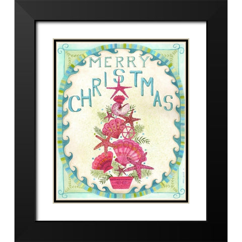 Merry Coastal Christmas Black Modern Wood Framed Art Print with Double Matting by Shamp, Cindy