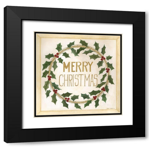 Merry Christmas Black Modern Wood Framed Art Print with Double Matting by Shamp, Cindy