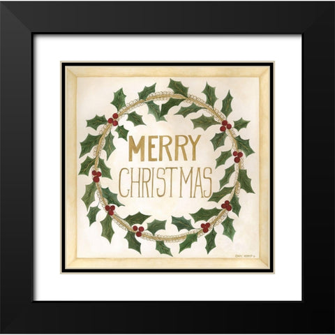Merry Christmas Black Modern Wood Framed Art Print with Double Matting by Shamp, Cindy