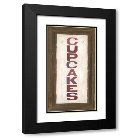 Cupcakes Black Modern Wood Framed Art Print with Double Matting by Shamp, Cindy