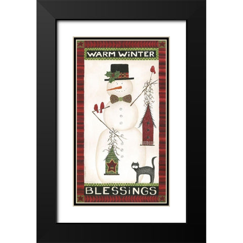 Warm Winter Blessings Black Modern Wood Framed Art Print with Double Matting by Shamp, Cindy