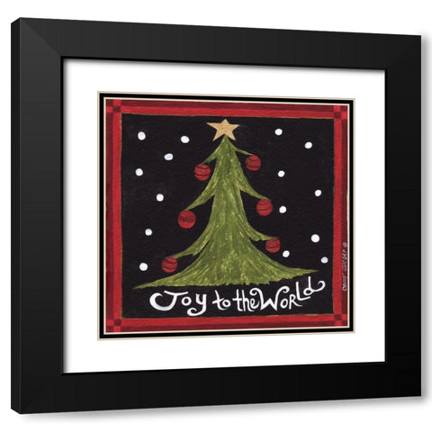 Joy to the World Black Modern Wood Framed Art Print with Double Matting by Shamp, Cindy