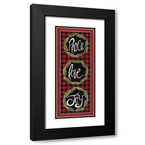 Peace Love Joy Black Modern Wood Framed Art Print with Double Matting by Shamp, Cindy