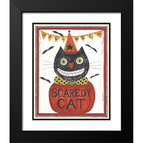 Scaredy Cat Black Modern Wood Framed Art Print with Double Matting by Shamp, Cindy