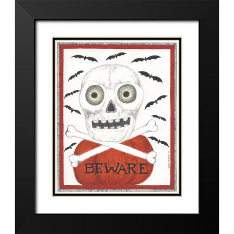Beware Black Modern Wood Framed Art Print with Double Matting by Shamp, Cindy