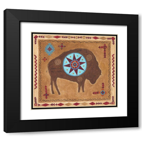 Desert Buffalo Black Modern Wood Framed Art Print with Double Matting by Shamp, Cindy