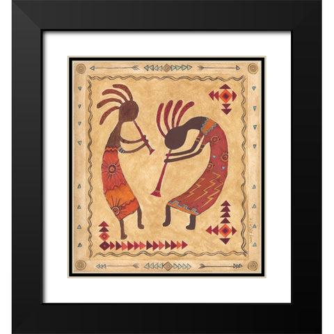 Kokopelli Black Modern Wood Framed Art Print with Double Matting by Shamp, Cindy