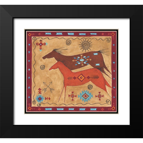Desert Horses Black Modern Wood Framed Art Print with Double Matting by Shamp, Cindy