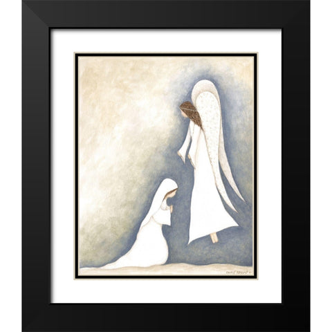 Mary and Angel Black Modern Wood Framed Art Print with Double Matting by Shamp, Cindy
