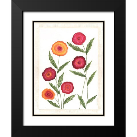 Bright Poppies II Black Modern Wood Framed Art Print with Double Matting by Shamp, Cindy