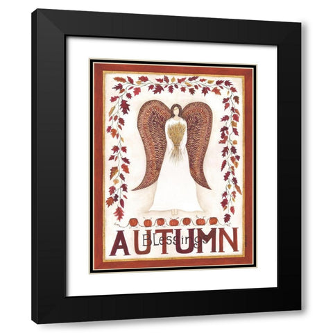 Autumn Blessings Black Modern Wood Framed Art Print with Double Matting by Shamp, Cindy