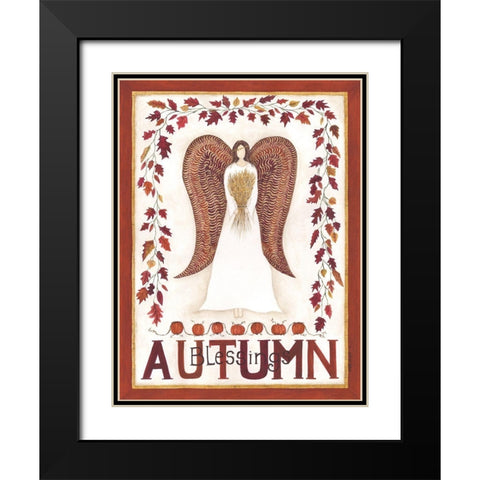 Autumn Blessings Black Modern Wood Framed Art Print with Double Matting by Shamp, Cindy