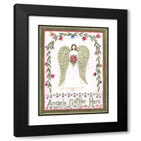Angels Gather Black Modern Wood Framed Art Print with Double Matting by Shamp, Cindy