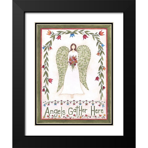 Angels Gather Black Modern Wood Framed Art Print with Double Matting by Shamp, Cindy