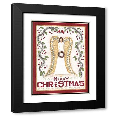 Christmas Angel Black Modern Wood Framed Art Print with Double Matting by Shamp, Cindy