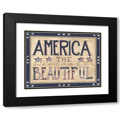 America the Beautiful Black Modern Wood Framed Art Print with Double Matting by Shamp, Cindy