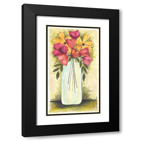Abstract Flower I Black Modern Wood Framed Art Print with Double Matting by Shamp, Cindy