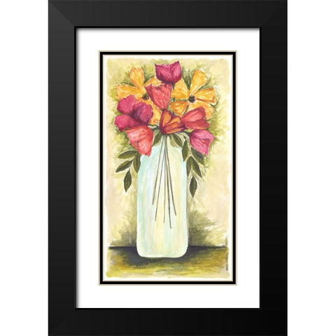 Abstract Flower I Black Modern Wood Framed Art Print with Double Matting by Shamp, Cindy