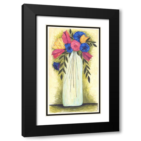 Abstract Flowers II Black Modern Wood Framed Art Print with Double Matting by Shamp, Cindy