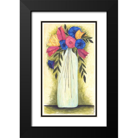 Abstract Flowers II Black Modern Wood Framed Art Print with Double Matting by Shamp, Cindy