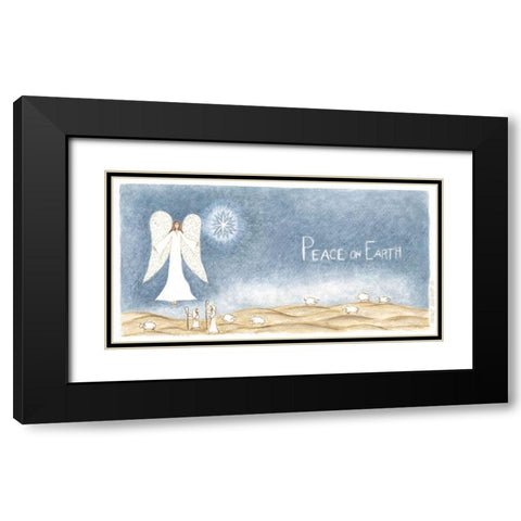 Peace on Earth Angel Black Modern Wood Framed Art Print with Double Matting by Shamp, Cindy