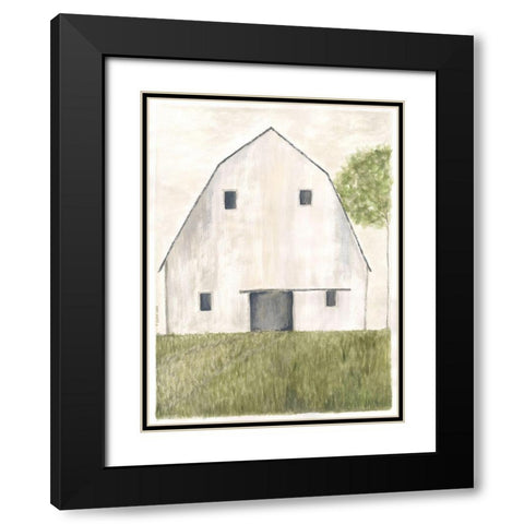 White Barn I Black Modern Wood Framed Art Print with Double Matting by Shamp, Cindy
