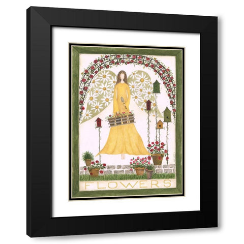 Flowers Black Modern Wood Framed Art Print with Double Matting by Shamp, Cindy