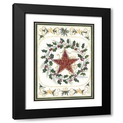 Happy Holidays Black Modern Wood Framed Art Print with Double Matting by Shamp, Cindy