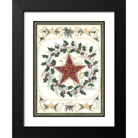 Happy Holidays Black Modern Wood Framed Art Print with Double Matting by Shamp, Cindy