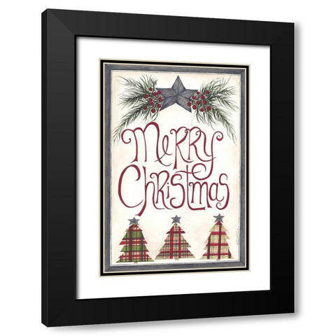 Merry Christmas Black Modern Wood Framed Art Print with Double Matting by Shamp, Cindy