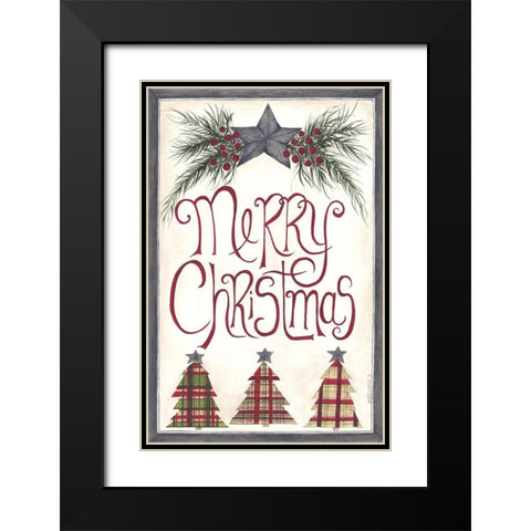 Merry Christmas Black Modern Wood Framed Art Print with Double Matting by Shamp, Cindy