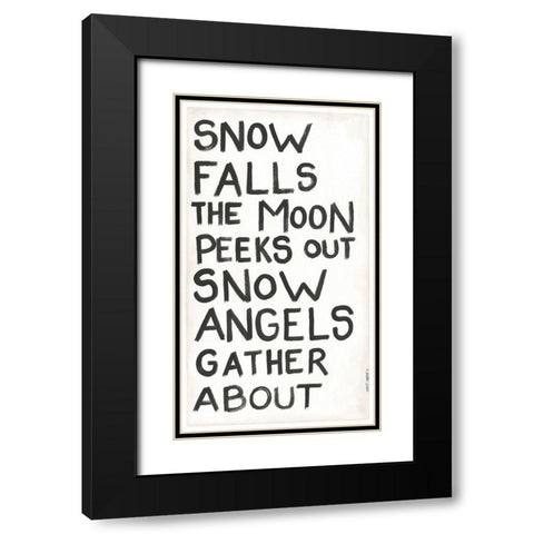 Snow Falls Black Modern Wood Framed Art Print with Double Matting by Shamp, Cindy