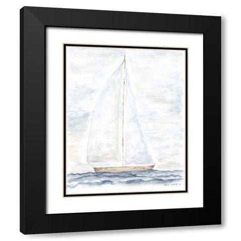Nantucket Ship II Black Modern Wood Framed Art Print with Double Matting by Shamp, Cindy