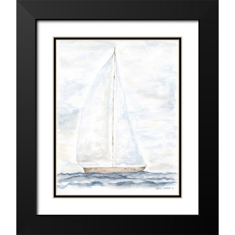 Nantucket Ship II Black Modern Wood Framed Art Print with Double Matting by Shamp, Cindy