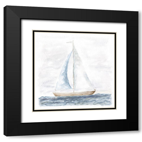 Nantucket Ship III Black Modern Wood Framed Art Print with Double Matting by Shamp, Cindy