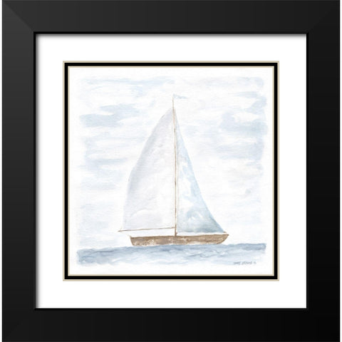 Nantucket Ship IV Black Modern Wood Framed Art Print with Double Matting by Shamp, Cindy