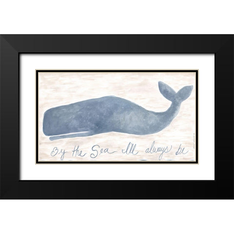 Always Be Black Modern Wood Framed Art Print with Double Matting by Shamp, Cindy